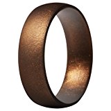 ThunderFit Silicone Rings, 7 Pack & Singles Wedding Bands for Men & Women (Women Bronze, 6.5-7 (17.3mm))