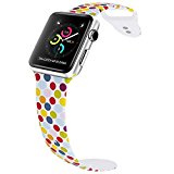 VODKE for Apple Watch Bands, Soft Silicone Strap Replacement iWatch Wristbands for Apple Watch Sport Series 3 Series 2 Series 1 Type-F18 38mm M/L