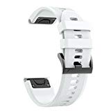 ANCOOL for Garmin Fenix 5 Band Easy Fit 22mm Width Soft Silicone Watch Strap for Garmin Fenix 5/Fenix 5 Plus/Forerunner 935/Approach S60/Quatix 5 [NOT for Fenix 5X] – White