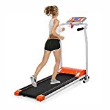 Anfan Folding Electric Treadmill, Fitness Running Machine with Led Display for Cardio Fitness Training (US STOCK) (Orange)