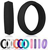 Knot Theory Silicone Wedding Band for Women Black Size 8, Slim Elegant Profile 5mm bandwidth