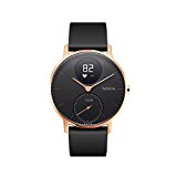Nokia | Steel HR Hybrid Smartwatch – Activity Tracker, Heart Rate Monitor, Sleep Monitor, Water Resistant Smart Watch – Black Silicone Band (Rose Gold/Black, 36mm)