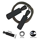 YZL Adjustable Steel Wire Jump Rope Carrying Pouch by Fitness Factor Ergonomic, Durable, and Easy to Adjust Premium Jump Rope for Men,Women Of All Heights and Skill Levels (Black Wire Rope)