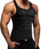 Men Waist Trainer Corset Vest for Weight Loss Hot Neoprene Body Shaper Tank Top Sauna Suit Shirt No Zip Trimmer (2XL, Black Sauna Sweat Suits)