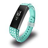 GreenInsync Band for Fitbit Alta, Classy Replacement Accessory Bands Large Fitbit Alta Bands for Fitbit Alta HR/Fitbit Alta/Fitbit Ace, Polk Dot(Teal)