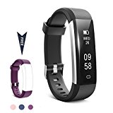 TwobeFit Fitness Tracker, Waterproof Activity Tracker with Sleep Monitor Pedometer Step Counter Smart Watch Bracelet Bluetooth Wristband for Kids Women Men for Android/IOS Cellphone (B-purple)