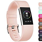 iGK For Fitbit Charge 2 Bands, Adjustable Replacement Bands with Metal Clasp for Fitbit Charge 2 Wristbands Classic Edition Pink Small