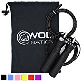 WOD Nation Attack Speed Jump Rope by Adjustable Jumping Ropes – Unique 2 Cable Skipping Workout System – 1 Heavy and 1 Light 11′ Cable – Perfect for Double Unders – Fits Men and Women