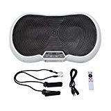 KUPPET Vibration Platform Machine-Crazy Fit Vibration Plate-Whole Body Shaking Exercise Machine w/Remote Control & Balance Straps-Anti-Slip Platform-Max User Weight 330lbs-White (XB-001)