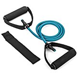 Tribe Single Resistance Band, Fitness Bands – With Door Anchor, Handles, Ankle Straps – Elastic Workout Bands For Resistance Training, Physical Therapy, Home Workouts, Boxing