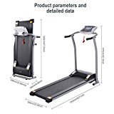 Keland (US STOCK) Mini Portable Folding Treadmill,Easy Assembly Electric Motorized Power Treadmill Running Machine with LED Displays,Home Office Gym Fitness Trainer Equipment (Silver)