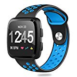 HUMENN For Fitbit Versa Bands, Replacement Accessory Breathable Sport Bands with Air Holes for Fitbit Versa Smartwatch
