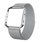Swee For Fitbit Blaze Bands with Frame Metal Small Large ( 5″ – 9.4″), Stainless Steel Magnetic Milanese Replacement Band for Fitbit Blaze Women Men, Black, Silver, Colorful, Champagne Gold, Rose Gold