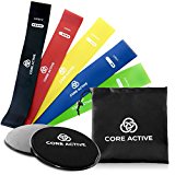 Raiden Arsenal Core Active Resistance Bands and Sliders w/eBook – Premium 7 inch Gliding Discs – 12 inch Exercise Bands 5 levels of resistance – Home Workout Equipment for 80 Day Obsession