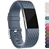 iGK For Fitbit Charge 2 Bands, Adjustable Replacement Bands with Metal Clasp for Fitbit Charge 2 Wristbands Special Edition Slate Small