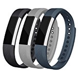 For Fitbit Alta Bands and Fitbit Alta HR Bands, Newest Adjustable Sport Strap Replacement Bands for Fitbit Alta and Fitbit Alta HR Smartwatch Fitness Wristbands with Metal Clasp Black Gray Slate Small