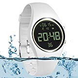 3D Pedometer Watch Sport Wristband IP68 Swimming Water-resistant Fitness Tracker with Accurately Track Steps/Distance/Calorie/Clock/Timer[No App No Phone need]for Walking Running Kid Men Women(White)