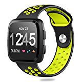 HUMENN For Fitbit Versa Bands, Replacement Accessory Breathable Sport Bands with Air Holes for Fitbit Versa Smartwatch