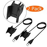KingAcc Replacement USB Charging Cable Cord Charger Adapter for Fitbit Alta HR, Heart Rate Fitness Wristband Smart Watch (2-Pack, 3.3Foot/1meter)