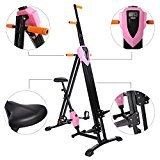 Miageek Vertical Climber Gym Exercise Fitness Machine Stepper Cardio Workout Training[US SOTCK] (Pink 3)