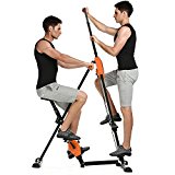 Mewalker Foldable 2 IN 1 Vertical Climber Adjustable Exercise Bike Fitness Equipment Peddler Machine Step Climber For Home Office Men Women (Orange)