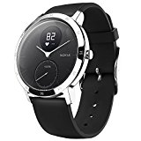 Nokia | Steel HR Hybrid Smartwatch – Activity Tracker, Heart Rate Monitor, Sleep Monitor, Water Resistant Smart Watch – Black Silicone Band (Silver/Black, 40mm)