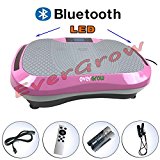 EVERGROW Pink 120 Levels Bluetooth Machine Whole Full Body Shape Exercise Machine Vibration Plate Fit Massage Workout Trainer Vibration Platform Machine