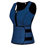 Mpeter Sweat Vest for Women, Slimming Body Shaper, Weight Loss (Large, Blue Black)