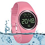 3D Pedometer Watch Sport Wristband IP68 Swimming Water-resistant Fitness Tracker with Accurately Track Steps/Distance/Calorie/Clock/Timer[No App No Phone need]for Walking Running Kid Men Women(Pink)