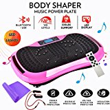 Reliancer Built-in Music Player Fitness Vibration Platform Whole Full Body Shaped Crazy Fit Plate Massage Workout Trainer Exercise Machine Plate w/Integrated USB Port&LED Light&Resistance Bands&Remote