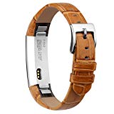 iGK For Fitbit Alta Bands/Fitbit Alta HR Bands, Genuine Leather Replacement Bands for Fitbit Alta/Fitbit Alta HR Brown Bamboo-grain