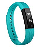 moreFit Fitness Tracker, Slim HR Heart Rate Touch Screen Activity Tracker Wireless Smart Bracelet Pedometer (Black/Teal)