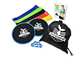 Dual Sided Exercise Core Sliders Set (Set of 5) for Carpet and Hard Floors, Finger Strengthener, Gliding Discs with Resistance Bands for 80 day obsession and Abs Abdominal workout