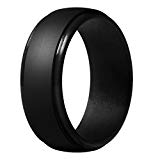 ThunderFit Silicone Rings for Men – 4 Pack & Singles Pack Rubber Wedding Bands (Black, 8.5-9 (18.9mm))