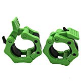 Greententljs Olympic Barbell Bar Clamps – 2″ Olympic Size Barbell Clamp Collar – Rogue Bumper Weight Plates Grip Collars Great Workout for Strength Weightlifting/Pro Crossfit Training(1 Pair, Green)