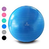 Exercise Ball – Professional Grade Anti-Burst Yoga Ball, Balance Ball for Pilates, Yoga, Stability Training and Physical Therapy (Blue (No Pump), 65cm)