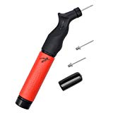 Fitness Factor Small Dual Action Ball Pump – Air Pump for Inflatables with Needle for Basketball, Volleyball, Soccer, Football, and Sport Ball Inflation – 2 Additional Inflating Needles