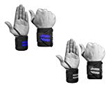 Wrist Wraps – Professional Fitness Elastic 18 Inch Pair of Two for Powerlifting, Bodybuilding, Weight Lifting, Cross-training Wrist Supports for Weight Training (2 Pack – Gray-Blue)