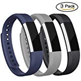 For Fitbit Alta Bands and Fitbit Alta HR Bands, Newest Adjustable Sport Strap Replacement Bands for Fitbit Alta and Fitbit Alta HR Smartwatch Fitness Wristbands with Metal Clasp Black Gray Navy Small