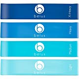 Belus Resistance Bands with Carry Bag, Video Download and eBook. Set of Four Loop Bands for Exercise, Rehabilitation and Fitness (The Blue Collection (New), 10″)