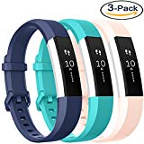 Vancle For Fitbit Alta HR Bands and Fitbit Alta bands, Newest Sport Replacement Wristbands with Secure Metal Buckle for Fitbit Alta HR/Fitbit Alta(blue teal blush-pink, Large)