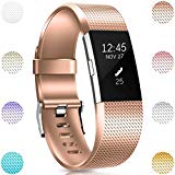 GEAK Bands For Fitbit Charge 2, Classic Sports Replacement Bands for Fitbit Charge 2, Small Rosegold