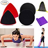 UJoylify Exercise Sliders &Exercise Band Set, 4 Gliding Discs Exercise Core Sliders Dual Sided for Carpet or Hard Floors And 1Large Exercise Resistance Elastic Loop Band with Carry Bag, 5 Pack