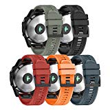 ANCOOL for Garmin Fenix 5 Band Easy Fit 22mm Width Soft Silicone Watch Strap for Garmin Fenix 5/Fenix 5 Plus/Forerunner 935/Approach S60/Quatix 5 [NOT for Fenix 5X] – 5PCS Pack