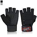 Trideer Workout Gloves, Full Palm Protection & Extra Grip, Gym Gloves for Weight Lifting, Training, Fitness, Exercise (Men & Women) (Black, L (Fits 7.7-8.3 Inches))