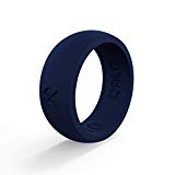 QALO Men’s Functional Silicone Ring, Navy Blue, Size 14