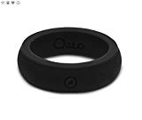 QALO Women’s Black Classic Silicone Ring with Compass, Size 6