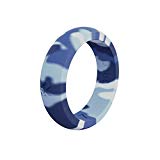 QALO Women’s Classic Silicone Ring, Arctic Camo, Size 4