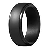 ThunderFit Silicone Rings for Men – 4 Pack & Singles Pack Rubber Wedding Bands (Black, 9.5-10 (19.8mm))