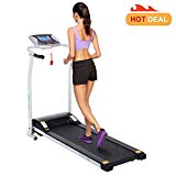 Fitness Folding Electric Support Motorized Power Jogging Treadmill Walking Running Machine Trainer Equipment [US STOCK] (1.5 HP – White)